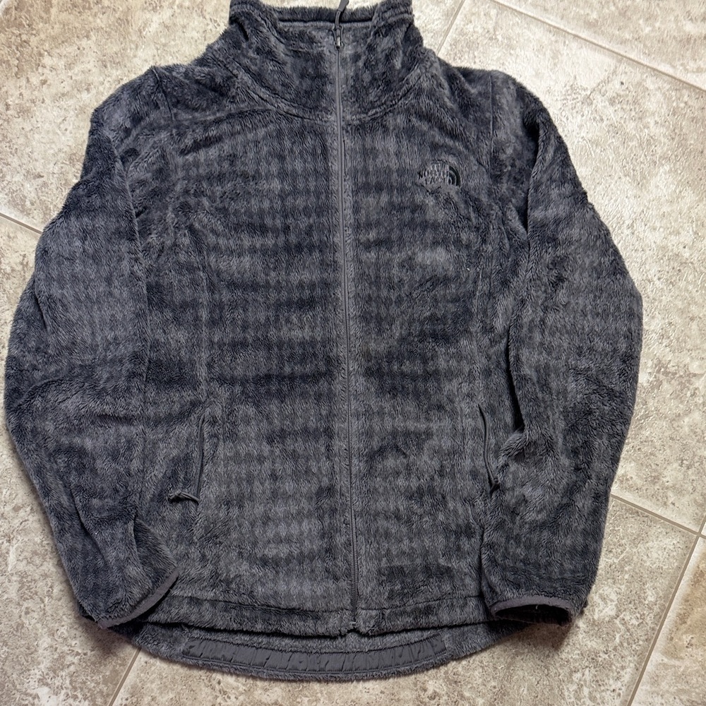 The North Face Dark Gray Plush Full-Zip Fleece Jacket